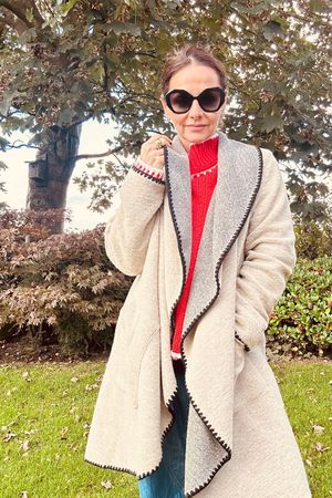 Made in Italy Sandbar Whipstitch Waterfall Jacket Oatmeal 